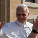 Pope Leo blesses the faithful